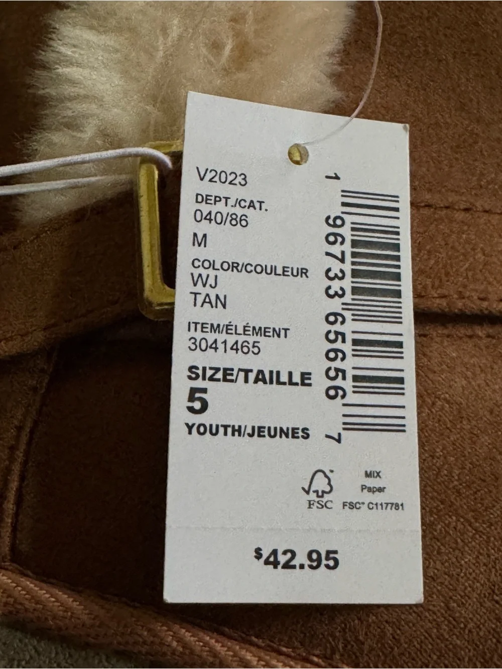 The Children's Place Sz 5 Girls' Brown Faux-Suede Shearling Winter Boots NWT😊😊